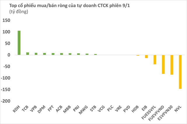 Tự doanh bán ròng gần 160 tỷ đồng phiên đầu tuần, tập trung xả NVL và loạt chứng chỉ quỹ - Ảnh 1.