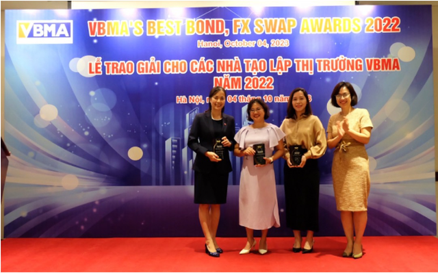 Vietcombank nhận giải Nhà tạo lập Thị trường giao dịch Repo nhiều nhất năm 2022