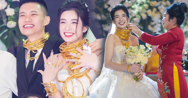 Cô dâu Thanh Hóa đeo vàng 'trĩu cổ', đám cưới dùng 2 tấn hoa tươi có chi phí ngang giá chiếc xe hơi