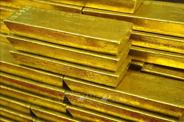Các thỏi vàng tại Ngân hàng Trung ương Séc. Ảnh: AFP/TTXVN