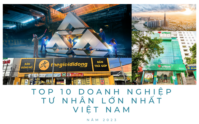 Hòa Phát vẫn đứng trên Vingroup, THACO 'bay' khỏi Top 10 DN tư nhân lớn nhất Việt Nam năm 2023