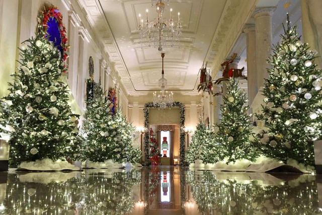 Đệ nhất phu nhân trang hoàng Nhà Trắng đón Giáng sinh: Giăng hơn 140,000 bóng đèn, tậu 98 cây thông gây choáng ngợp - Ảnh 14.