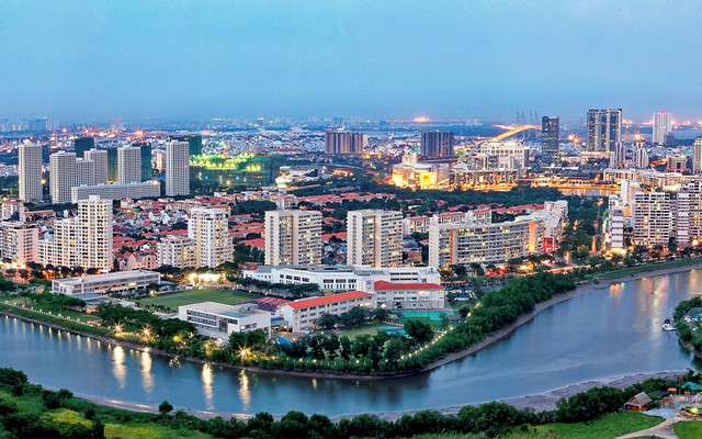 Khu đô thị Phú Mỹ Hưng roojgn hơn 600ha tại TPHCM.