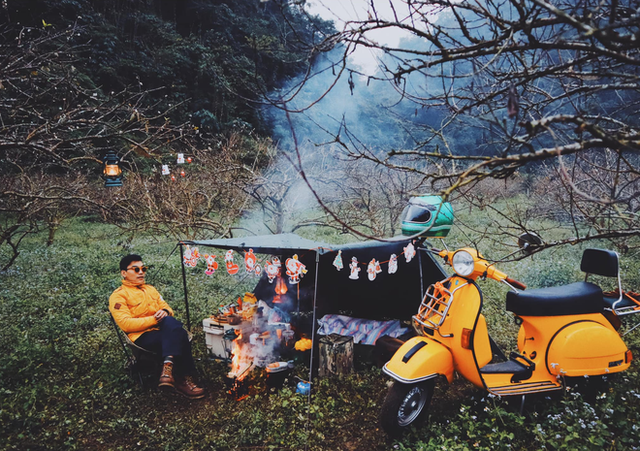 Invite each other to go camping in the middle of a blooming plum garden in Moc Chau - Photo 13.