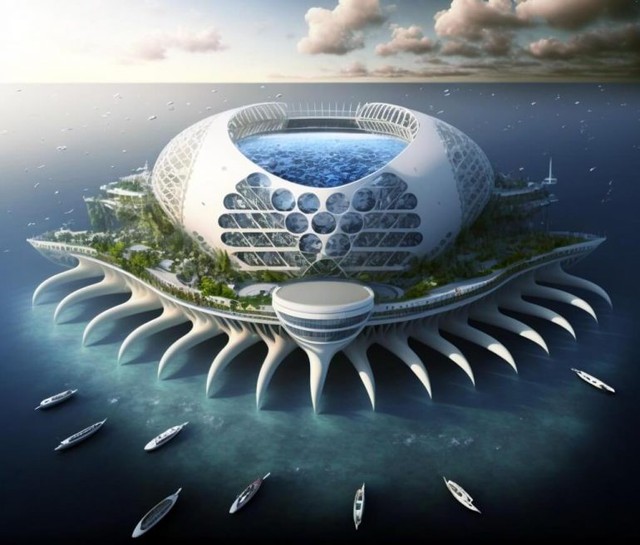 Công trình không tưởng có thể xuất hiện tại World Cup 2026: SVĐ nổi xây dựng bằng vật liệu tái chế, di chuyển hoàn toàn bằng năng lượng tái tạo - Ảnh 1.