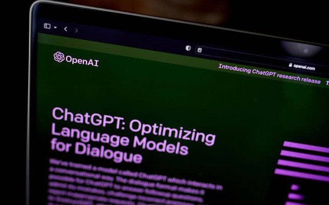 Trang chủ OpenAI, công ty đứng sau ChatGPT. (Ảnh: Bloomberg)