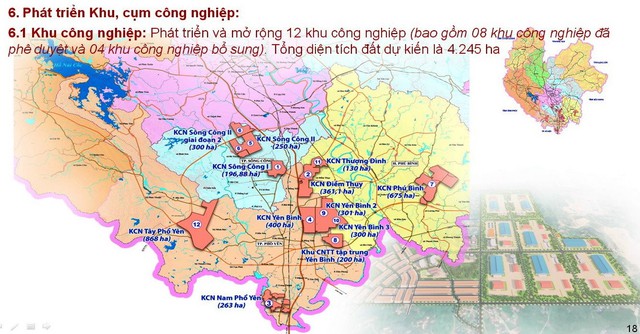 Thái Nguyên: Quy hoạch 6.000 ha đất để phát triển khu, cụm công nghiệp - Ảnh 1.