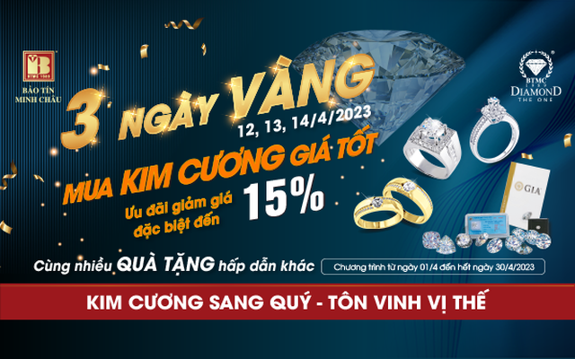 Ưu đãi “3 ngày vàng” khi mua kim cương tại Bảo Tín Minh Châu