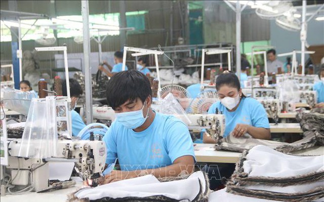 Số lao động làm việc tại Công ty cổ phần cắt may Sofa Hoa Sen (Khu Công nghiệp Long Đức, thành phố Trà Vinh) giảm hơn 50% so với thời điểm trước dịch COVID-19.