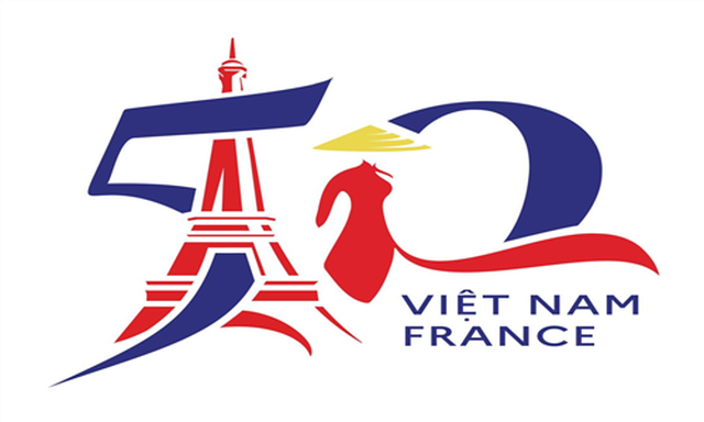 Biểu trưng chính thức do các cơ quan chức năng Pháp và Việt Nam thiết kế, kỷ niệm 50 năm quan hệ Pháp-Việt Nam
