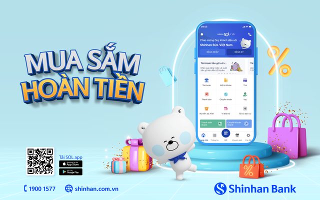 "Mua sắm hoàn tiền" lên đến 35% trên ứng dụng Shinhan SOL Việt Nam