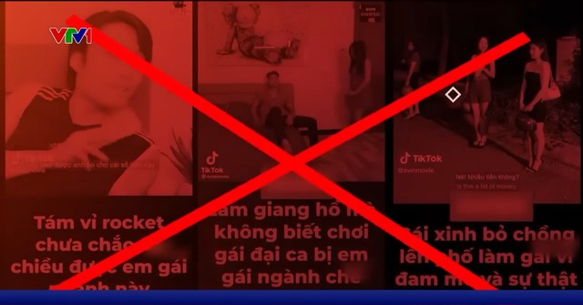 TikTok ngày càng xuất hiện nhiều nội dung xấu độc như phim ngắn phản văn hoá, dung tục, các thông tin sai sự thật, truyền bá mê tín dị đoan, nhiều nội dung cổ suý hành vi phạm tội,... trên nền tảng (Nguồn: VTV24)
