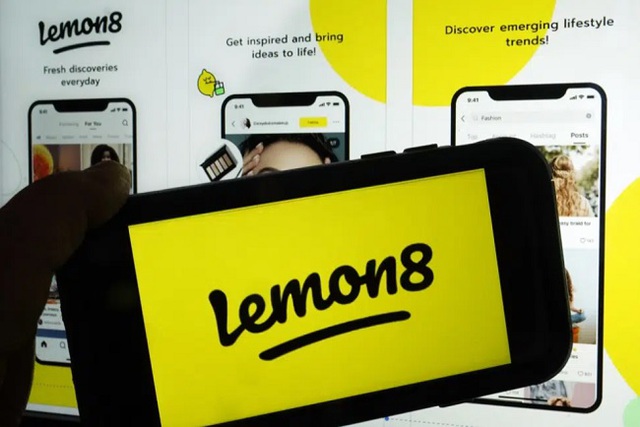 Logo trang truyền thông xã hội Lemon8 ở New York ngày 5/4/2023. Ảnh AP
