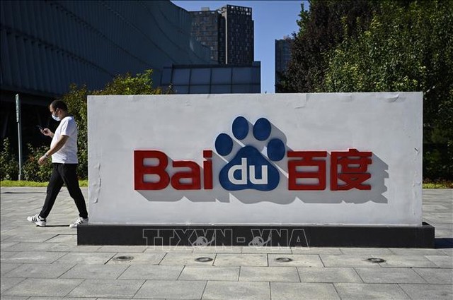 Biểu tượng công ty Baidu tại Bắc Kinh, Trung Quốc. Ảnh: AFP/TTXVN