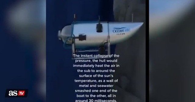 Khoảnh khắc mô phỏng tàu ngầm Titan nổ tung trong tích tắc