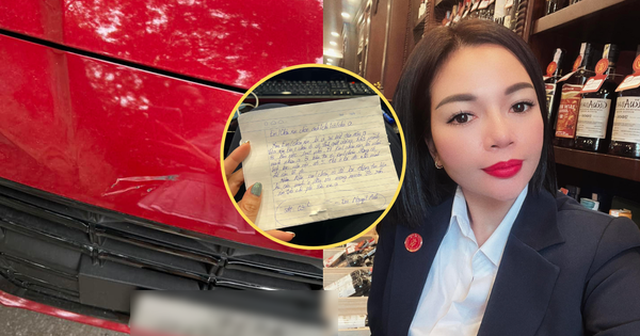 Ô tô bị trầy xước, nữ tài xế sửng sốt khi đọc mẩu giấy cô sinh viên để lại