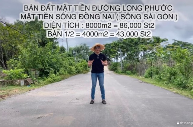 Ảnh chụp màn hình từ video rao bán đất của "Vua cá Koi" Thắng Ngô.