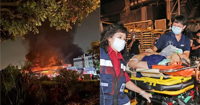 Chùm ảnh: Nổ nhà máy tại Đài Loan (Trung Quốc), lửa cháy bao trùm khiến 103 người thương vong