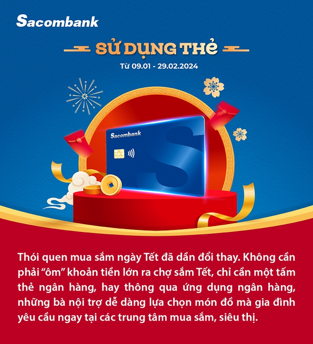 Sắm Tết “thả phanh” với thẻ Sacombank khi mỗi ngày nhận tiền hoàn hấp dẫn - Ảnh 1.