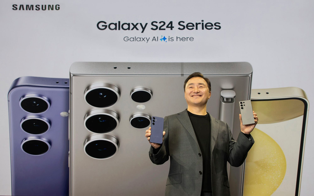 Ông TM Roh, Chủ tịch kiêm CEO ngành hàng Trải nghiệm Di động (MX) của Samsung Electronics tại lễ ra mắt Galaxy S24 series