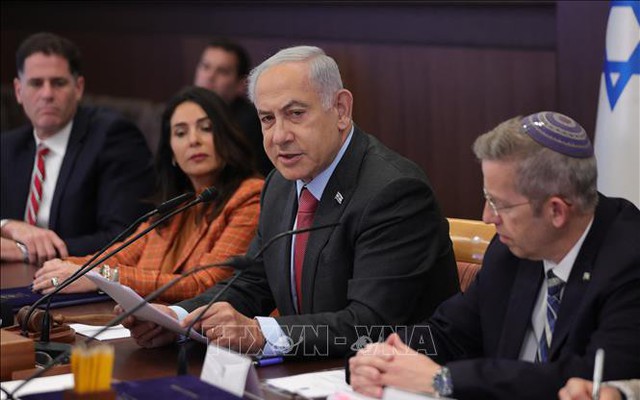Thủ tướng Israel Benjamin Netanyahu (thứ 2, phải) trong cuộc họp nội các ngày 19/3/2023. Ảnh: AFP/TTXVN