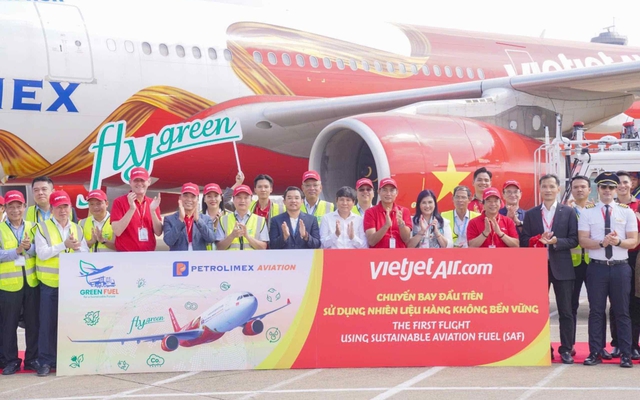 Vietjet tiên phong khai thác chuyến bay đầu tiên sử dụng nhiên liệu hàng không bền vững