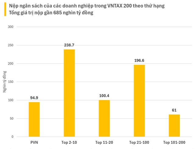 Công bố danh sách chi tiết VNTAX 200: PVN, Viettel, Vingroup, Toyota… dẫn đầu top 200 doanh nghiệp đóng góp 685.000 tỷ đồng cho ngân sách nhà nước- Ảnh 1.