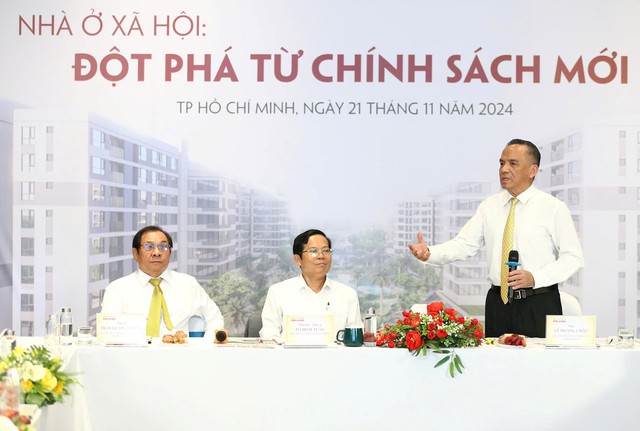 Ông Lê Hoàng Châu, Chủ tịch Hiệp hội Bất động sản TP.HCM phát biểu.