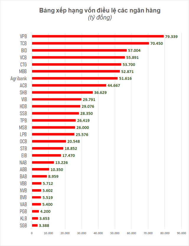 Sắp có xáo trộn mạnh trên bảng xếp hạng vốn điều lệ ngân hàng: Vietcombank chuẩn bị vươn lên dẫn đầu, HDBank và LPBank rục rịch tăng vốn mạnh- Ảnh 2.