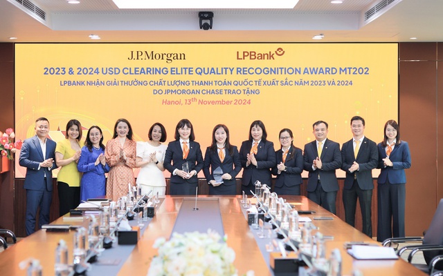 LPBank đoạt giải thưởng danh giá về thanh toán quốc tế từ JPMorgan Chase