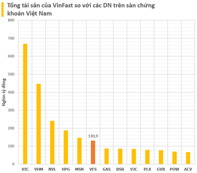 Tổng tài sản của VinFast dù nhỏ hơn VIC, VHM, HPG, MSN, NVL nhưng vốn hóa vượt trội- Ảnh 2.