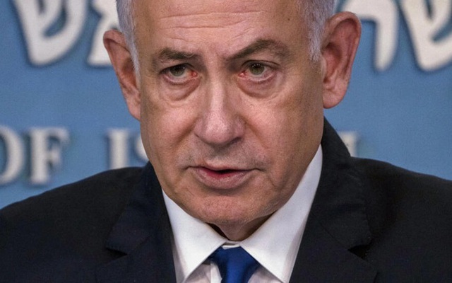 Thủ tướng Israel Benjamin Netanyahu trong cuộc hội đàm với Thủ tướng Đức Olaf Scholz ngày 17/3/2024 (Ảnh: France24/AFP)