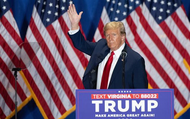 Cựu Tổng thống Mỹ Donald Trump phát biểu tại Richmond, Virginia, ngày 2/3/2024. Ảnh: AFP/TTXVN