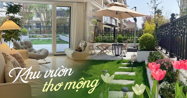 Khoảng sân 80m2 ở tầng 1 biến thành khu vườn thơ mộng nhờ đôi bàn tay của người phụ nữ