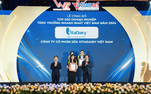 VitaDairy vào top 10 doanh nghiệp tăng trưởng nhanh nhất Việt Nam 2024