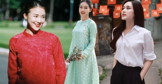 Street style sao Việt: Đỗ Hà ăn mặc chỉn chu, một gia đình diện áo dài đỏ rực ngày nghỉ lễ