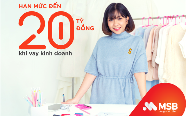 MSB triển khai gói tín dụng kinh doanh lãi suất chỉ từ 6,2%/năm