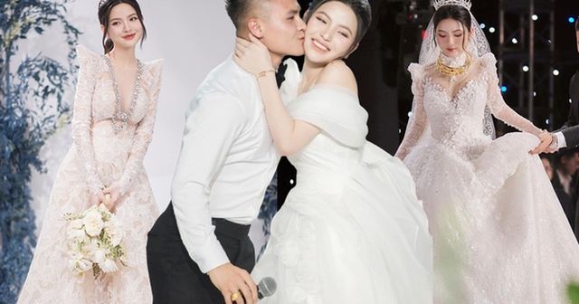 Hé lộ mức giá của 6 mẫu váy cưới mà cô dâu Chu Thanh Huyền từng mặc