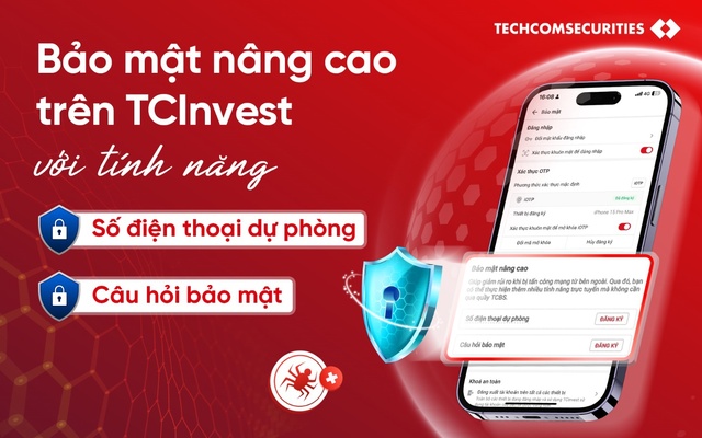 TCBS tăng cường bảo mật tài khoản và an toàn giao dịch