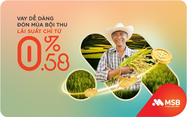 MSB tài trợ tới 95% nhu cầu vốn cho khách hàng vay phát triển nông nghiệp