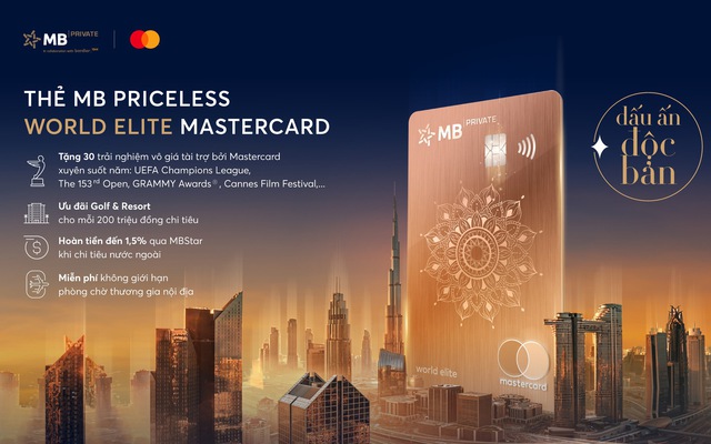 MB và Mastercard ra mắt thẻ MB Priceless World Elite Mastercard tại Việt Nam