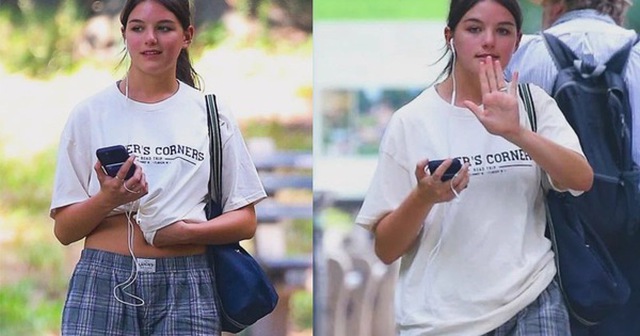 Suri Cruise lộ diện sau khi khóc nức nở trên phố, bất ngờ có hành động này trước cánh săn ảnh