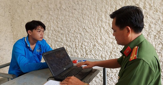 Đối tượng Khúc Văn Thanh tại cơ quan Công an.