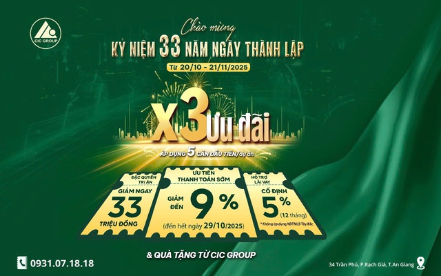 CIC Group kỷ niệm 33 năm ngày thành lập “Ưu đãi X3” dành cho khách hàng