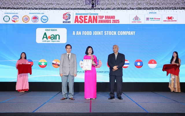 Gạo Sạch Aan xuất sắc đạt Top 10 Thương hiệu Uy tín hàng đầu ASEAN 2025