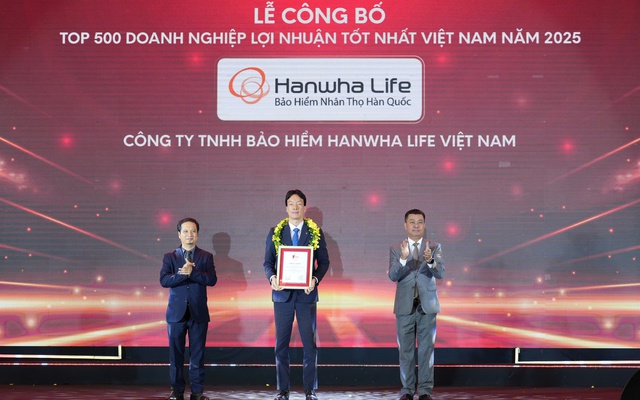 Hanwha Life vào “Top 500 Doanh nghiệp có lợi nhuận tốt nhất Việt Nam 2025”