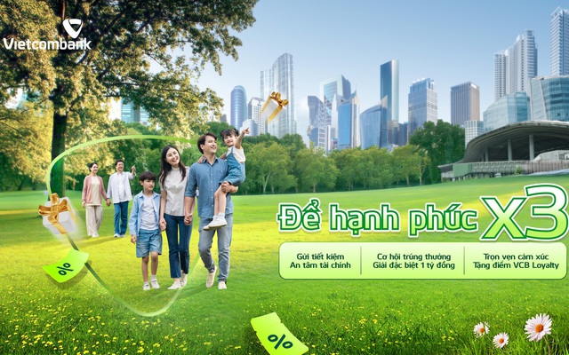 Hành trình tiết kiệm để hạnh phúc nhân ba: gửi tiết kiệm, nhân ba niềm vui cùng Vietcombank