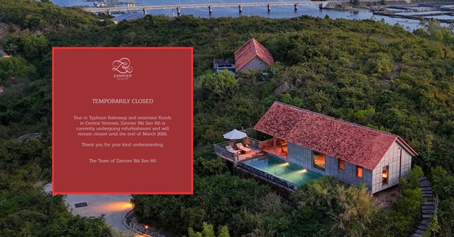 Một resort giá 100 triệu/đêm bị thiệt hại nặng cho bão lũ miền Trung, phải đóng cửa đến 2026