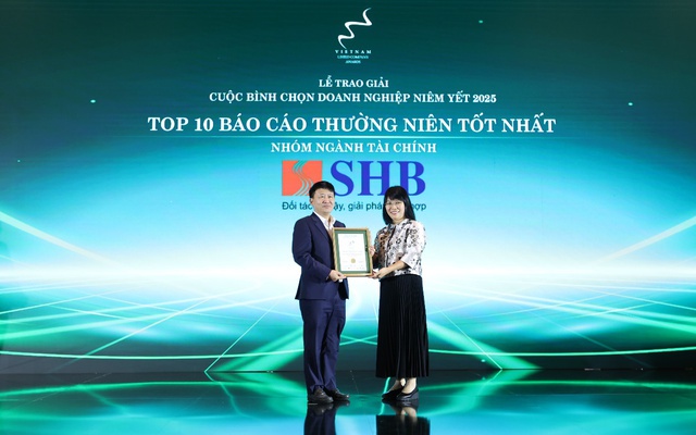 Lần thứ 5, SHB được vinh danh trong Top 10 doanh nghiệp có Báo cáo thường niên tốt nhất