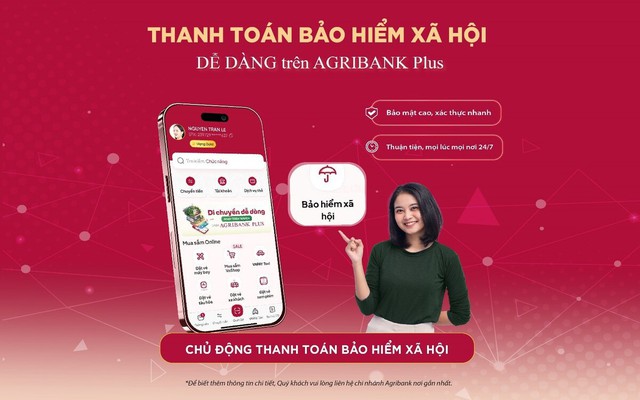 Agribank triển khai dịch vụ thanh toán Bảo hiểm xã hội trên Agribank Plus